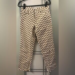 PACSUN Size 27 Women’s Low Rise Straight Geometric Print Jeans Fly Button Brown